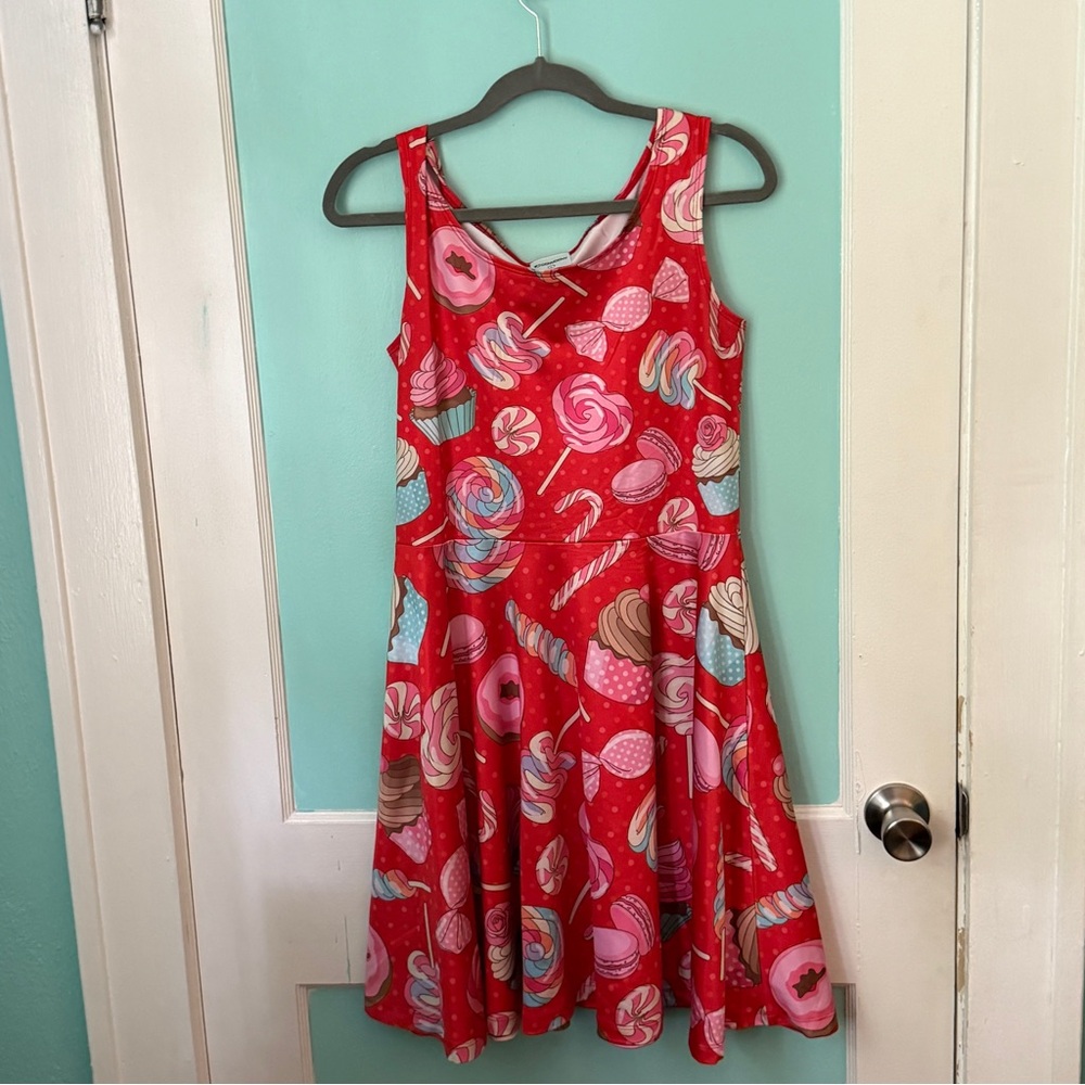 Colorful Candy Print Skater Dress